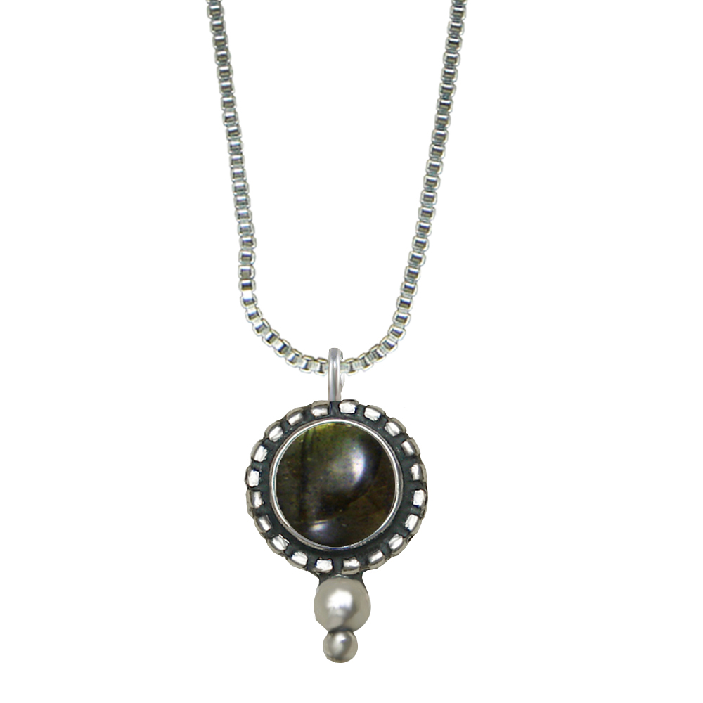 Sterling Silver Little Spectrolite Pendant Necklace